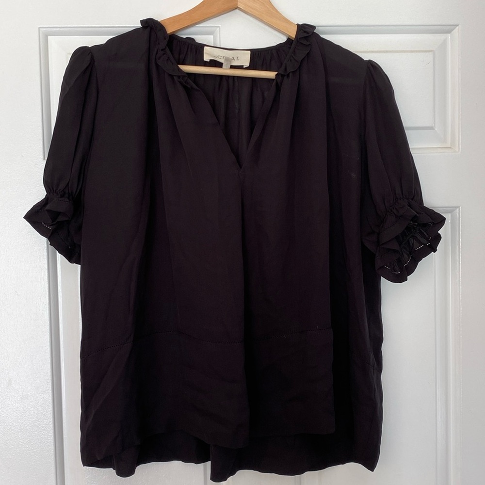 100% silk peasant blouse.